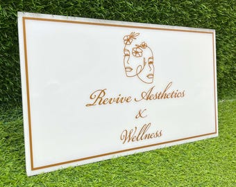 Custom Rectangular Acrylic Business Sign Wall | Acrylic Name Wall Sign |Custom Logo Business Door Sign | Acrylic Signs for Office wall Decor