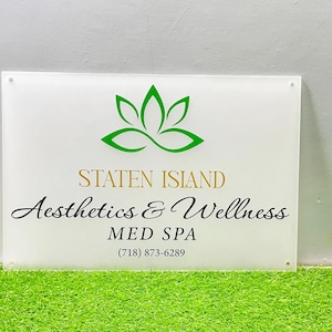 Custom Rectangular Acrylic Business Sign 3D Raised Logo Signage, LED Backlit Office Wall Plaque, Custom Acrylic Sign for Salon, Spa