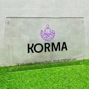 Customized Rectangular Business Sign, Premium Acrylic Office Signs, Acrylic Business Name Sign for Small Business, Modern Custom Logo Signs