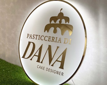 3D Custom Acrylic Backlit Business Sign Wall | Acrylic Name Custom Wall Sign | Custom Logo Business Door Sign | Light Up Sign| Gift For Boss