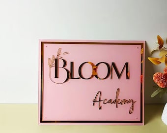 Rectangular 3D Business Logo Sign | Custom 3D Acrylic Business Sign |  Acrylic Business Signage | Custom Acrylic Logo Sign | 3D Acrylic Sign