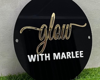 UV und 3D benutzerdefinierte Acryl Business Logo Schild | Acryl Beauty Logo Schild | Rundes Business Logo Schild | Acryl Büroschilder | 3D Acryl Schild