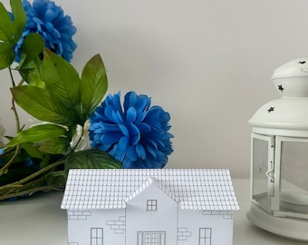 Paper Town House Printable PDF Model House 3D Craft