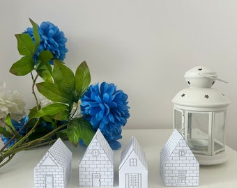 Paper Town House  Printable PDF Model House 3D Craft
