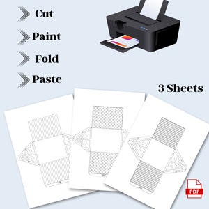 Traingle Paper Houses Printable PDF Model Ev 3D Craft - Etsy