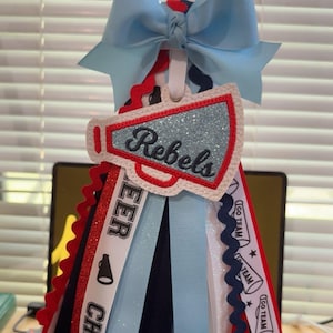 Cheer Bag Tag, Personalized Camino Bag Cheer Tassel, Cheer bogg charm, Bogg Bag Accessories, Ribbon Bag Tassel