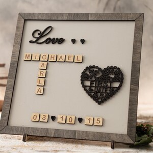 Wife Gift from Husband, Scrabble Name Gifts, Anniversary Gifts, Personalized Gift for Her, Wife Anniversary Gift