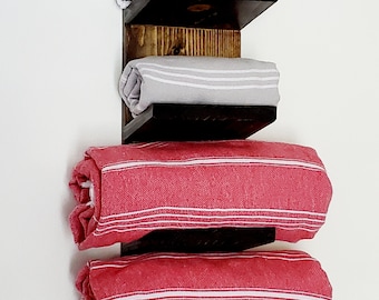 Towel Rack (Modern Rustic Style- Beveled Edges) Farm House, Towel rack, Bathroom, Shower, Wet room, Poolside cabana, Guest room, Gym