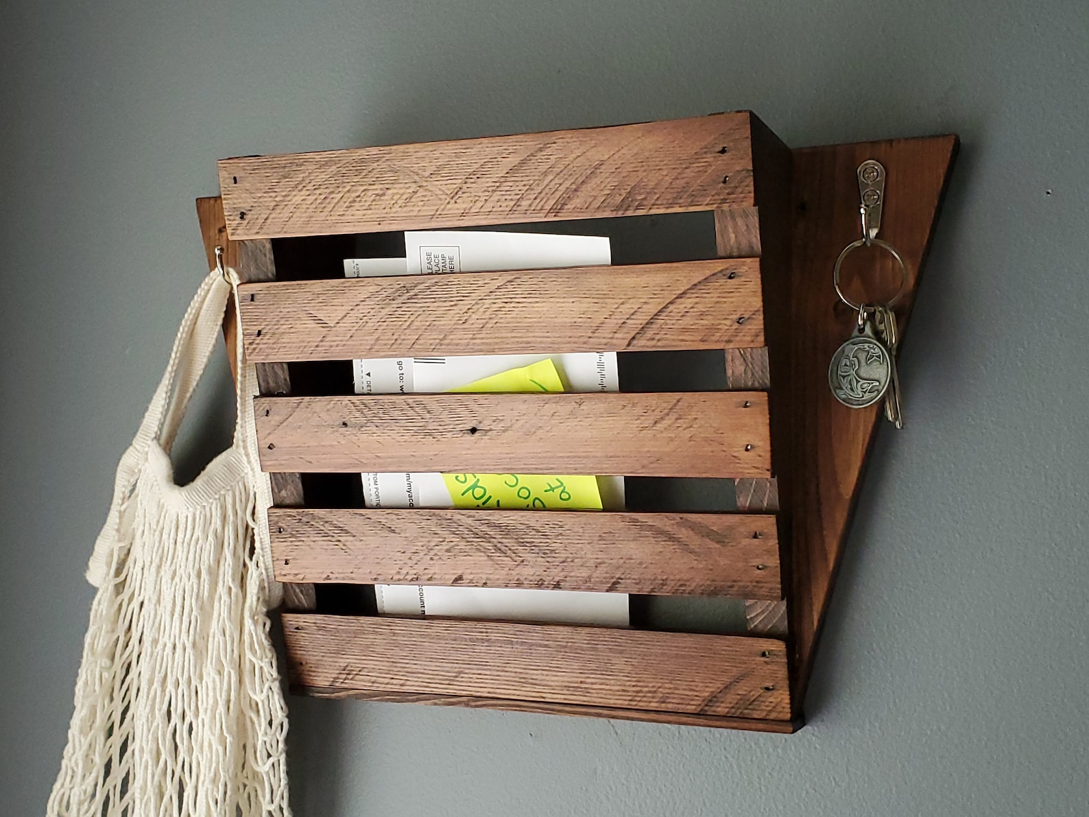 Entryway Mail Key Organizer Modern Rustic Mail Holder Entry | Etsy