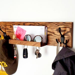 Coat Rack Shelf, Wall Coat Rack with Shelf, Wall Shelf with Hooks, Ent –  DesignedByTaylor, Wood Hooks 