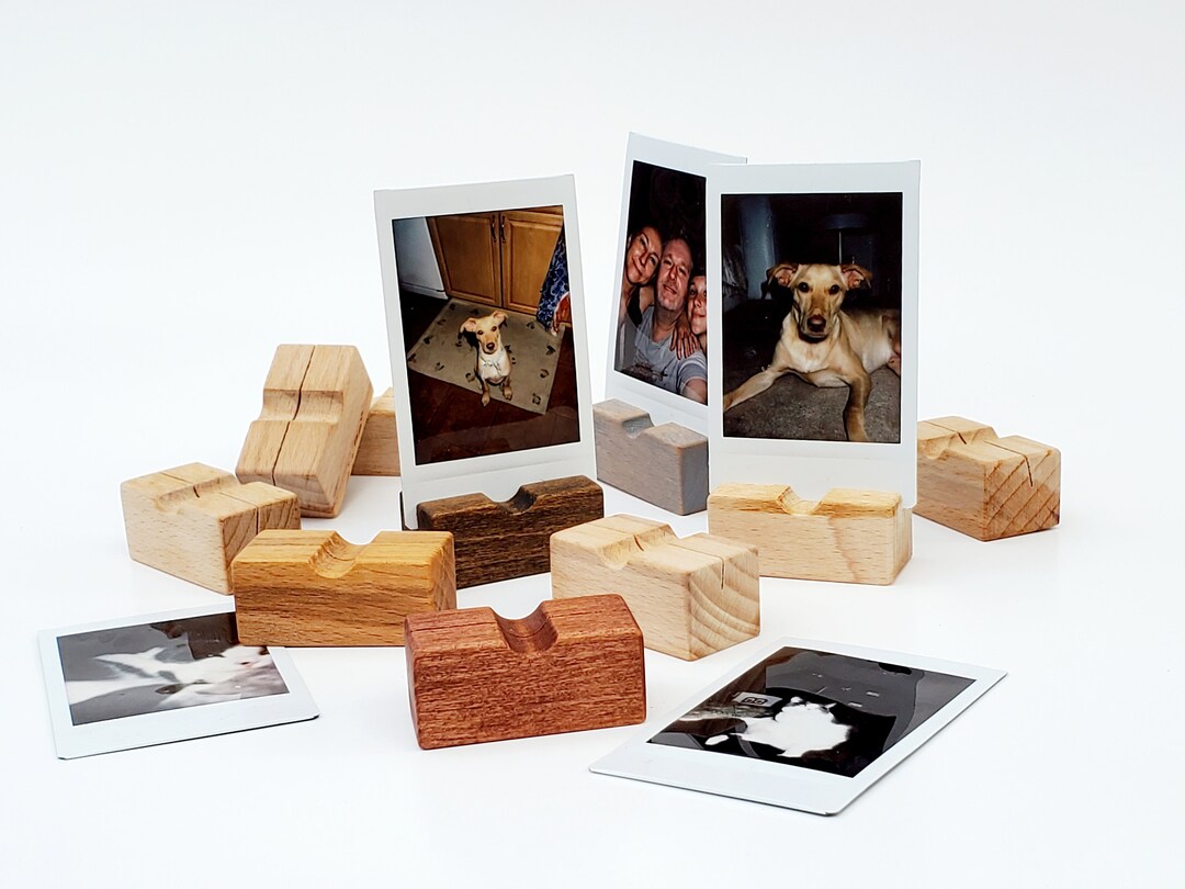 Wood Block Photo Holder Wood Display Stand Instax Photo Etsy