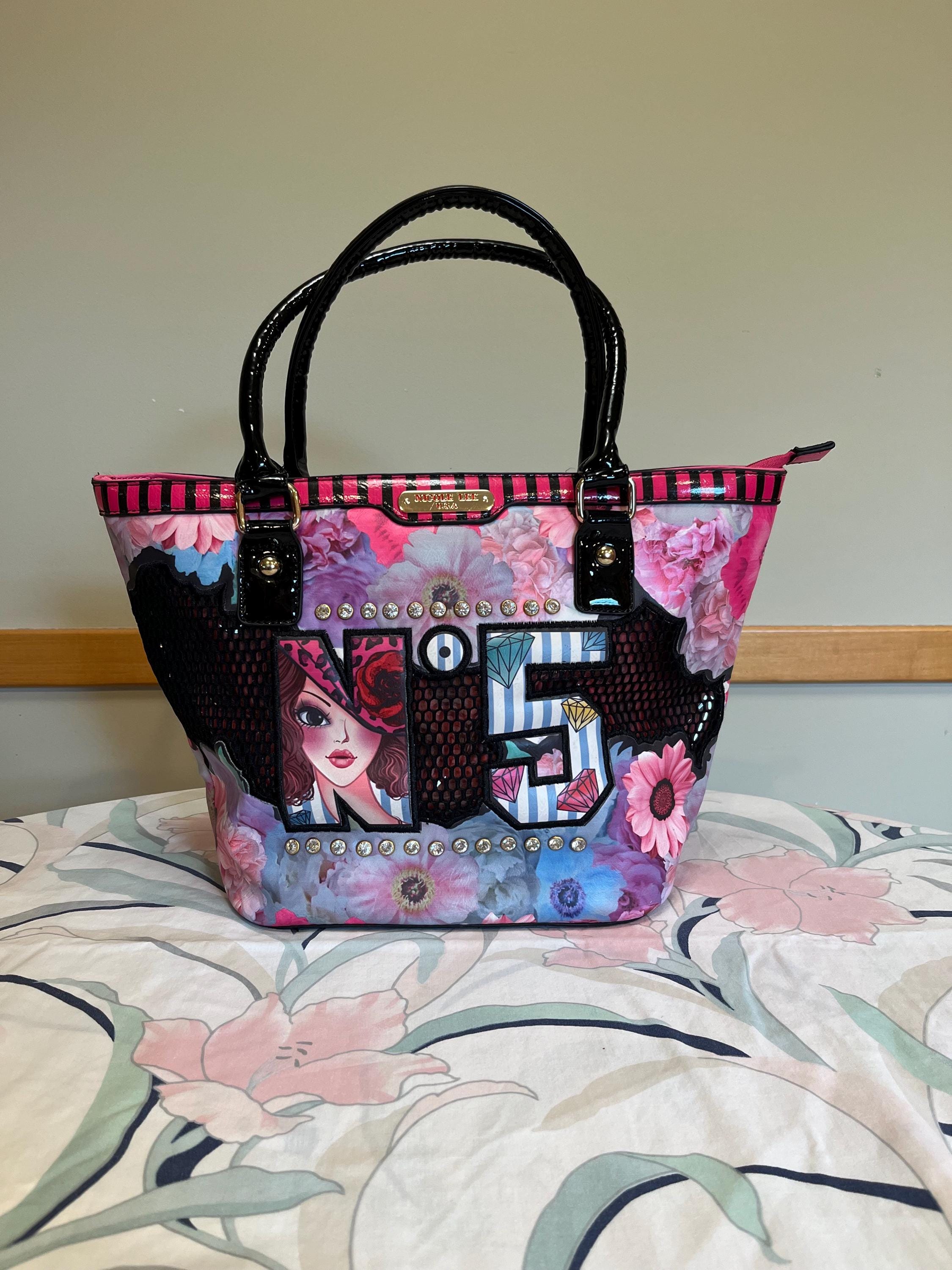 Nicole Lee USA Mini Embroidered Color Patch Adjustable Strap Multi Bag | Pink Nicole Lee Handbag - Etsy main image 2