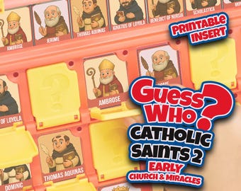 Jeu des saints catholiques devinez qui – hors-texte imprimable (24 caractères)