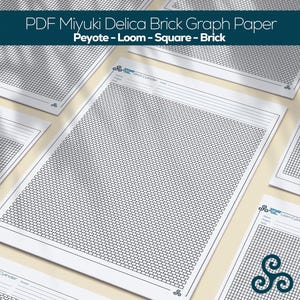 PDF Miyuki Delica Brick Template. Peyote, Loom, Square and Brick Blank Template, graph paper for Jewelry Printable PDF