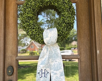 Wreath Sash Monogrammed | Hostess Bridal Housewarming Gift | Personalized Sash