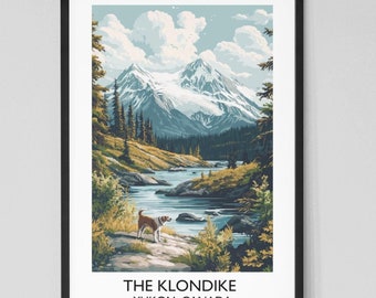 Póster de viaje de estilo vintage de El llamado de lo salvaje / Impresión de arte mural / Ficción clásica de Jack London / Libro de regalo / Decoración del hogar / Póster de libro