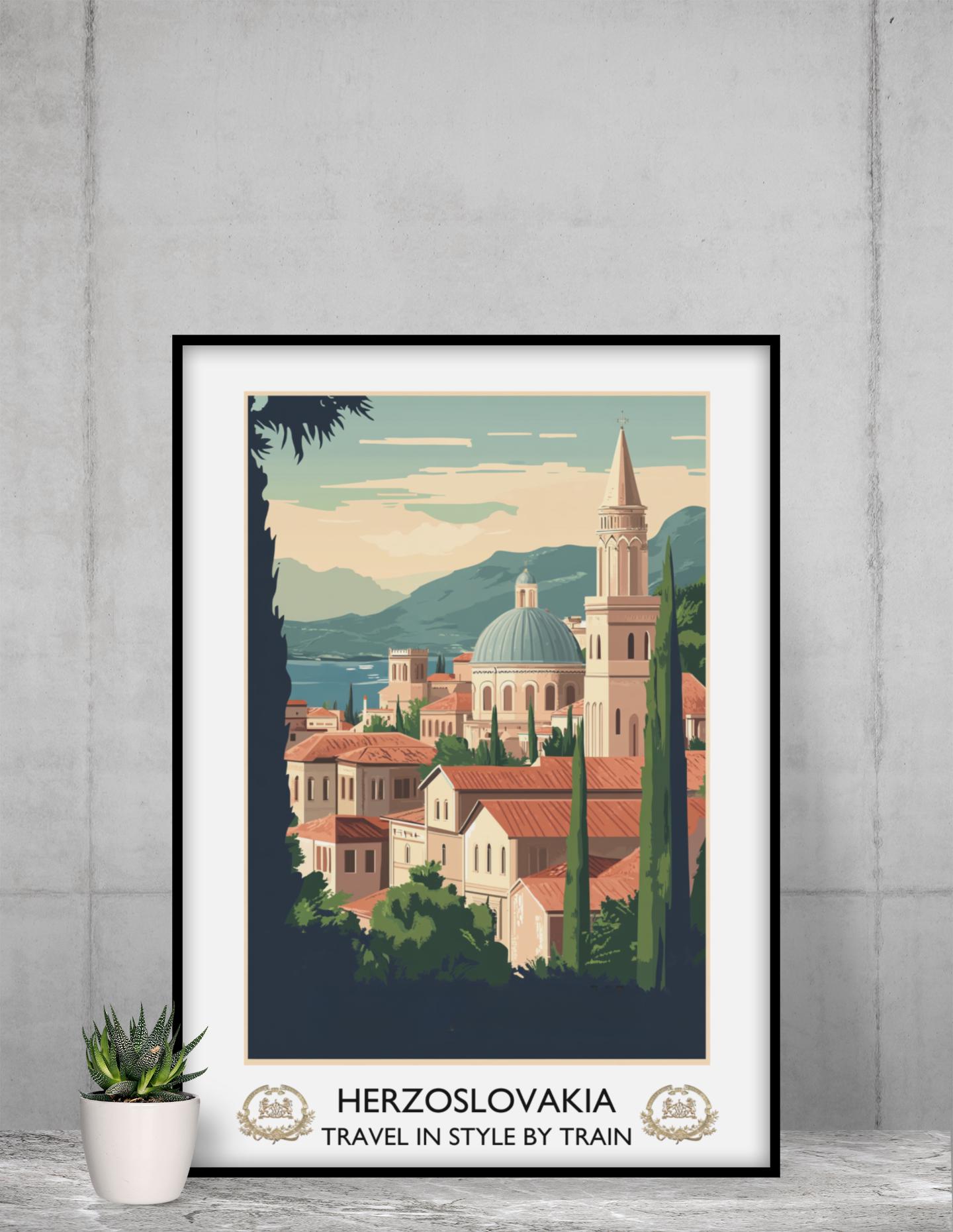 Herzoslovakia Vintage Style Literary Travel Poster | Agatha