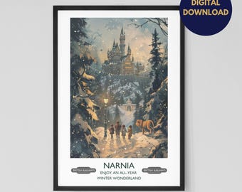 Digital Download The Chronicles of Narnia: The Lion, the Witch and the Wardrobe | Literary Travel Poster | Classic Children's Literature