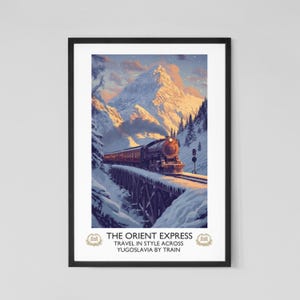 Orient Express Vintage Style Travel Poster | Murder on Orient Express Print | Agatha Christie Classic Detective Fiction | Book Poster