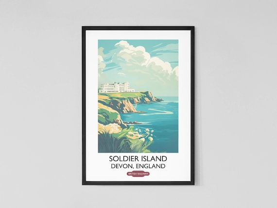 Soldier Island Travel Poster | Agatha Christie, Devon Art Print