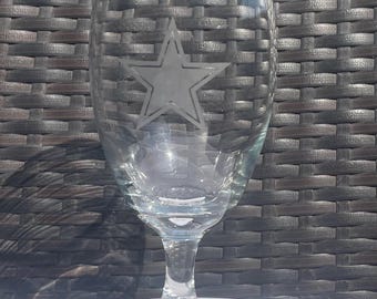Dallas cowboy’s etched beer glass
