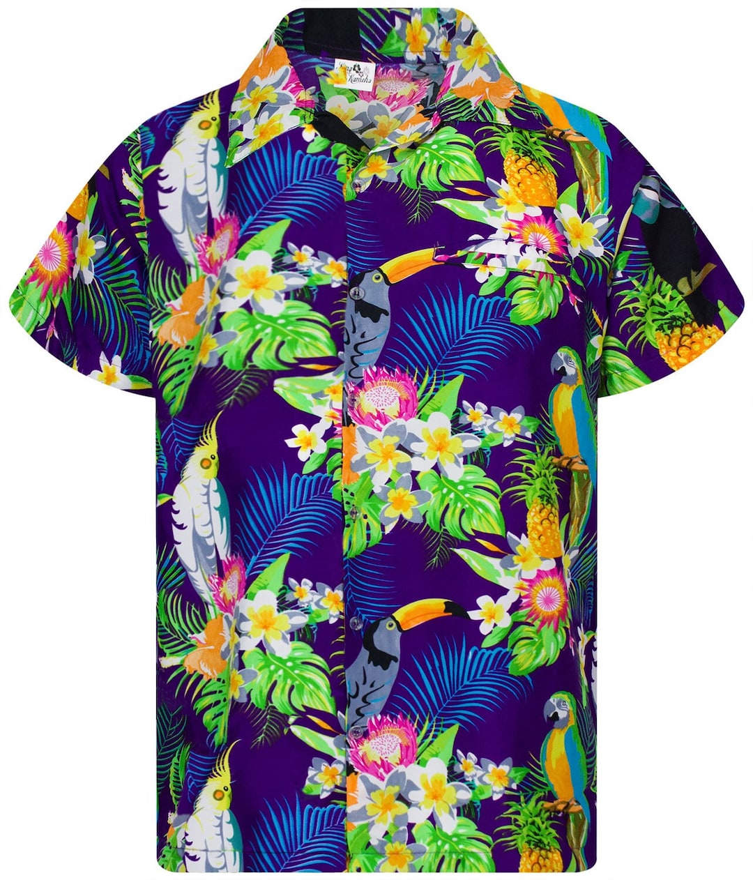 King Kabana Stylish-Camicia-Hawaiana, Manica-Corta, Cherry-Parrot - Foto 9
