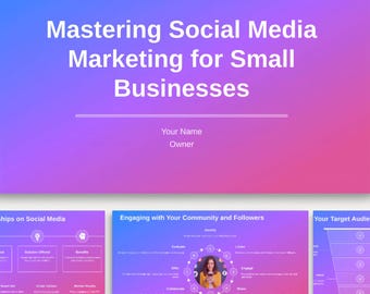 Presentazione di Mastering Social Media Marketing per le piccole imprese - Diapositive coinvolgenti + guida PDF