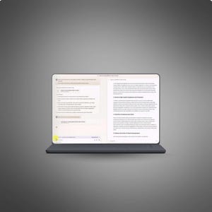 May include: A laptop computer with a white screen displaying a web page with the text "The 7 Principles of Effective Video Content" and a list of bullet points. The laptop is on a gray background.