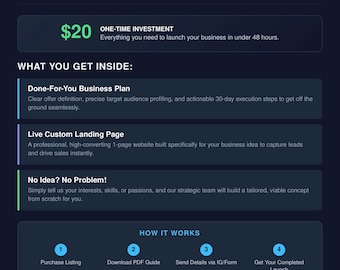 The Everything Startup Lauch: Business Plan and Custom Landing Page