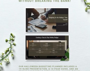 Halloween Budgeting Planner: Presentazione di 19 diapositive + Guida di 14 pagine