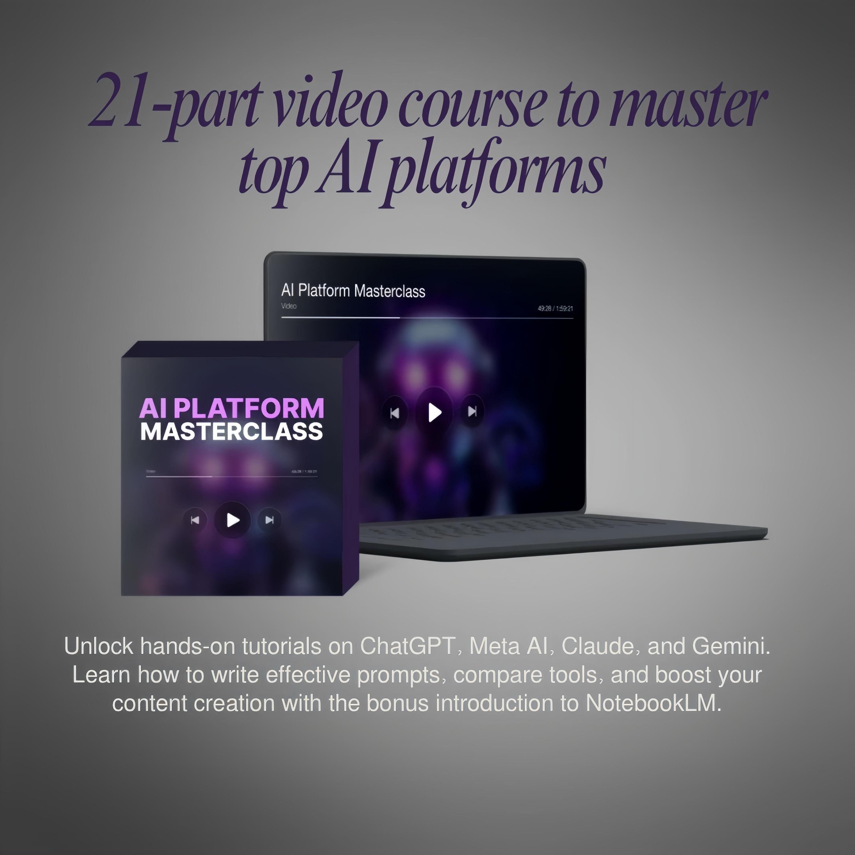 AI Video Masterclass: Unlocking ChatGPT, Meta AI, Claude, Gemini + More - Learn AI Tools for Business