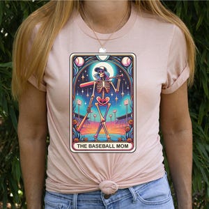 Baseball Mom Tarot Card Shirt, Skeleton Baseball Mom Tee, Baseball Mom Shirt, Mothers Day Gift, Baseball Mom Gift, Trendy Mom Tee