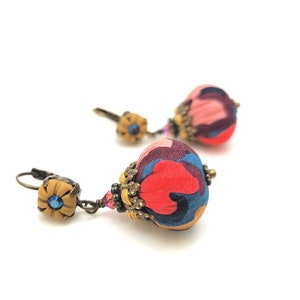 Liberty of London fabric and polymer clay earrings image 4