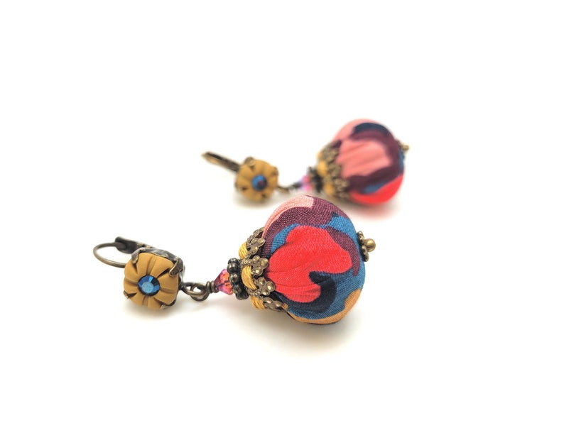 Liberty of London fabric and polymer clay earrings image 4