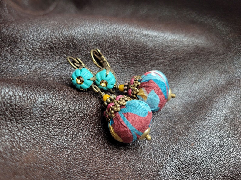 Boucles d'oreilles en tissu Liberty of London et pâte polymère image 5