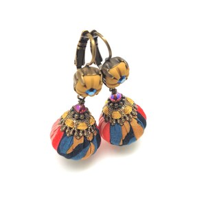 Liberty of London fabric and polymer clay earrings image 2