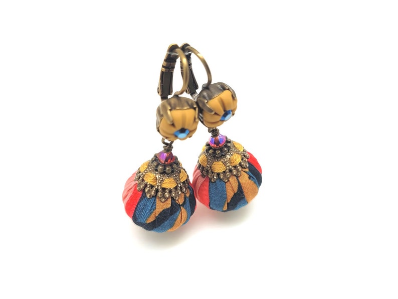 Liberty of London fabric and polymer clay earrings image 2