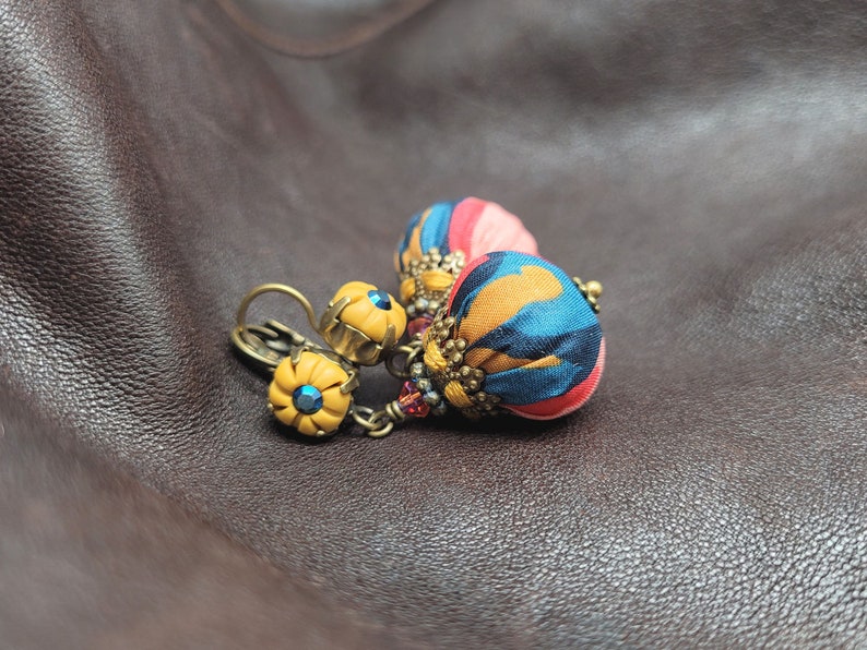 Liberty of London fabric and polymer clay earrings image 6