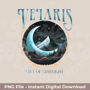 Velaris Moon PNG: Acotar Bookish T-Shirt Design (Digital Download)