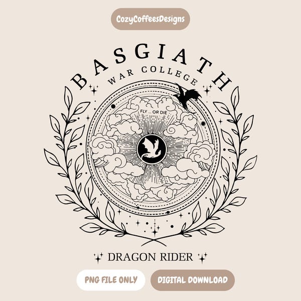 Basgiath War College PNG | Fourth Wing Inspired | Bookish Digital Download