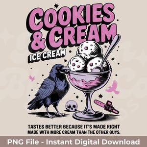 Cookies And Cream Inspired PNG | Bookish Quote Design for Fantasy Readers | Cookie & Cream Ice Cream PNG | Brynne Inspired Book