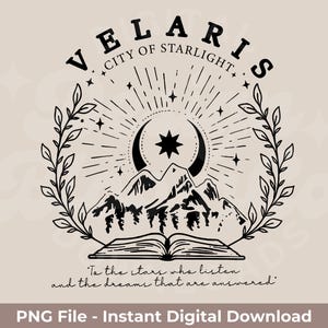 Velaris City of Starlight PNG: ACOTAR Bookish Design (Digital Download)