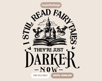 Dark Fairytale Reader PNG | Bookish Digital Download