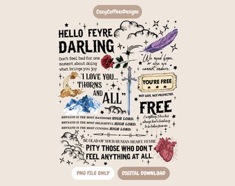 Rhysand Quotes PNG | Acotar Inspired | Bookish Digital Download