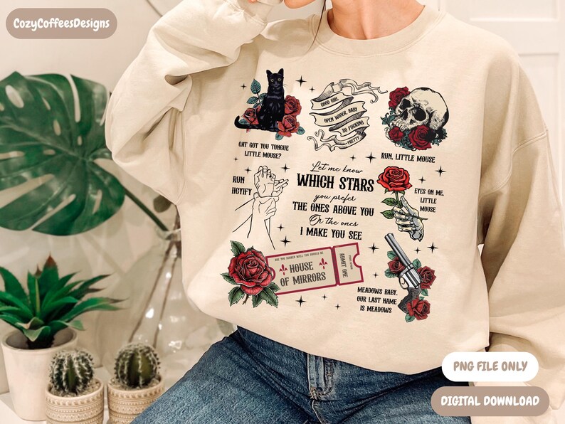 Run Little Mouse PNG | Dark Romance PNG | Bookish Shirt Design image 2