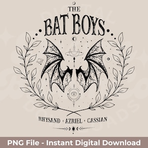 Bat Boys PNG: ACOTAR Rhysand, Azriel, Cassian (Digital Download)