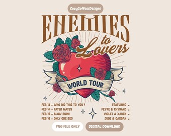 Enemies To Lovers World Tour PNG | Bookish Digital Download