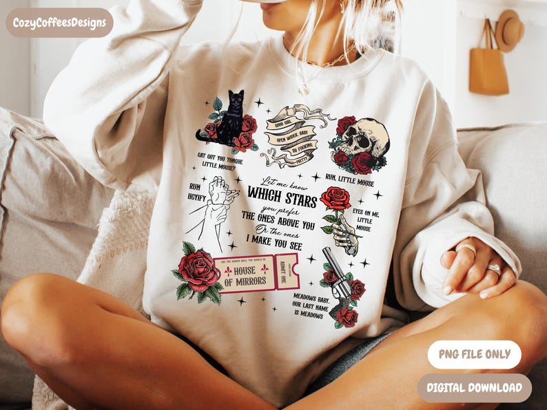 Run Little Mouse PNG | Dark Romance PNG | Bookish Shirt Design image 3