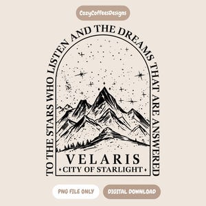 City of Starlight PNG | Fantasy Bookish PNG | Velaris Inspired Design