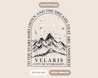 Velaris – Stadt des Sternenlichts (PNG) | Buchstil-Design für den Hof der Nacht | Fantasy-Download